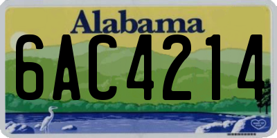 AL license plate 6AC4214