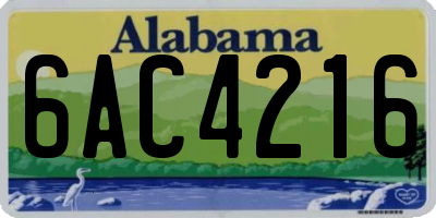 AL license plate 6AC4216