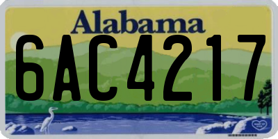 AL license plate 6AC4217
