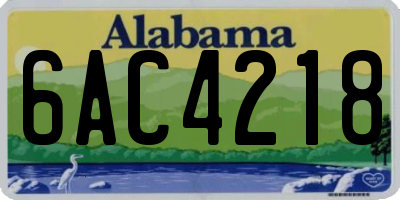 AL license plate 6AC4218
