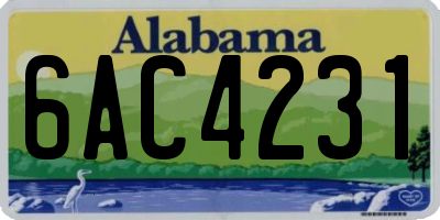 AL license plate 6AC4231