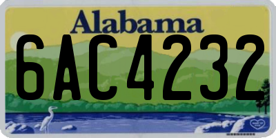 AL license plate 6AC4232