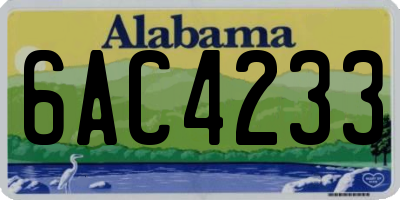 AL license plate 6AC4233