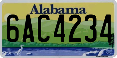 AL license plate 6AC4234