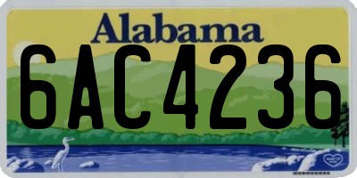 AL license plate 6AC4236