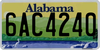 AL license plate 6AC4240