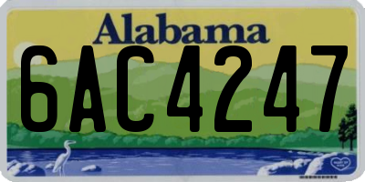 AL license plate 6AC4247