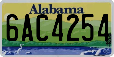 AL license plate 6AC4254