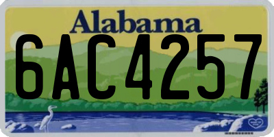 AL license plate 6AC4257
