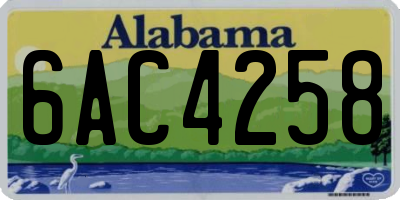 AL license plate 6AC4258