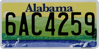 AL license plate 6AC4259