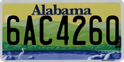 AL license plate 6AC4260