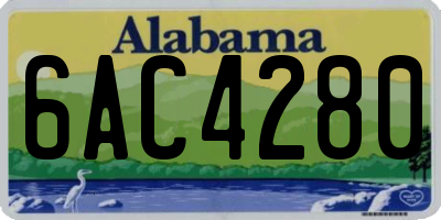AL license plate 6AC4280
