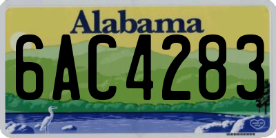 AL license plate 6AC4283