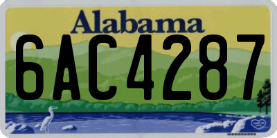 AL license plate 6AC4287