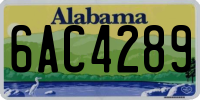 AL license plate 6AC4289