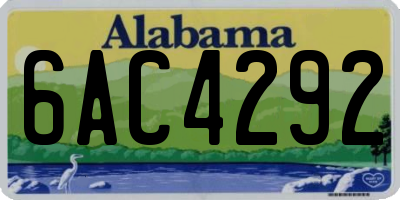 AL license plate 6AC4292