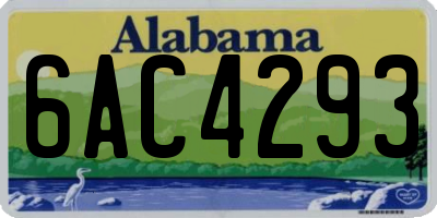 AL license plate 6AC4293