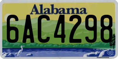 AL license plate 6AC4298