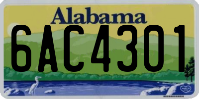 AL license plate 6AC4301
