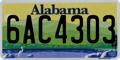 AL license plate 6AC4303