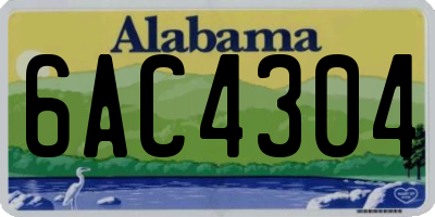 AL license plate 6AC4304