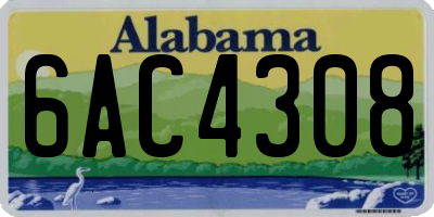 AL license plate 6AC4308