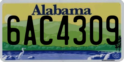 AL license plate 6AC4309