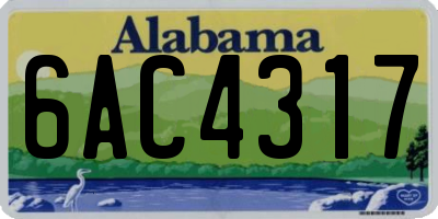AL license plate 6AC4317