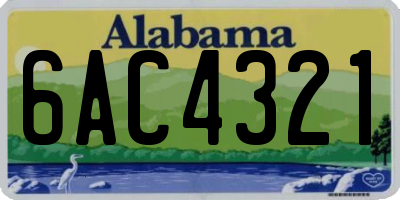AL license plate 6AC4321