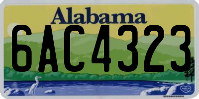 AL license plate 6AC4323