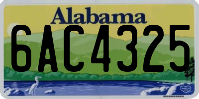 AL license plate 6AC4325