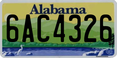 AL license plate 6AC4326