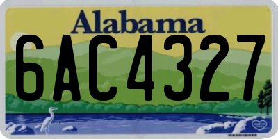 AL license plate 6AC4327