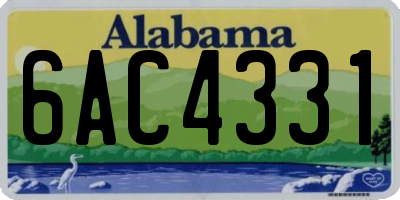 AL license plate 6AC4331