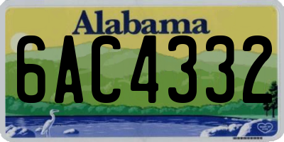 AL license plate 6AC4332