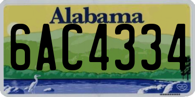 AL license plate 6AC4334