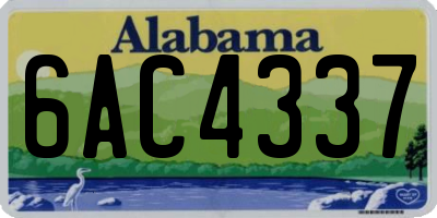 AL license plate 6AC4337
