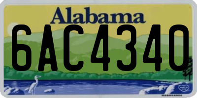 AL license plate 6AC4340