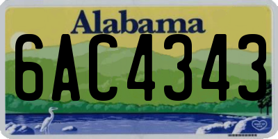 AL license plate 6AC4343