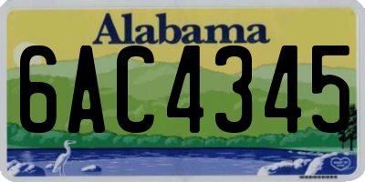 AL license plate 6AC4345