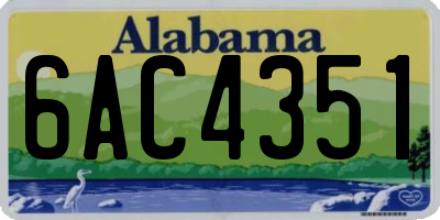 AL license plate 6AC4351