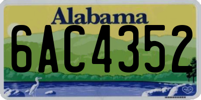 AL license plate 6AC4352