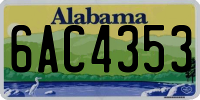 AL license plate 6AC4353