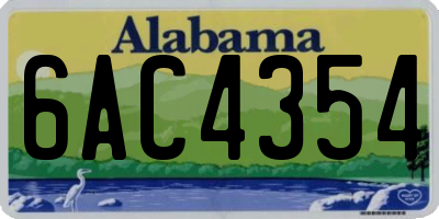 AL license plate 6AC4354
