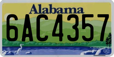 AL license plate 6AC4357