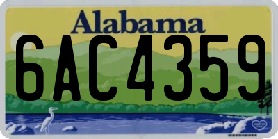 AL license plate 6AC4359