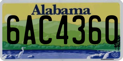 AL license plate 6AC4360