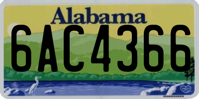 AL license plate 6AC4366