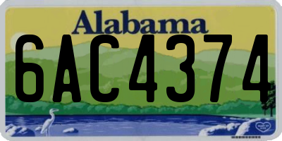 AL license plate 6AC4374
